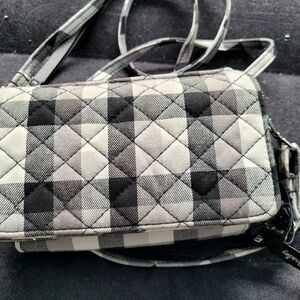 Vera Bradley Black and White Quilted Women's Crossbody Wallet